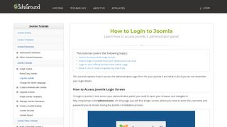 How to Login to Joomla - SiteGround