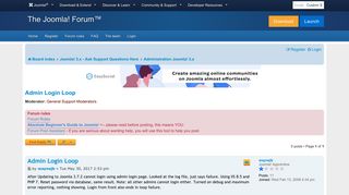 Admin Login Loop - Joomla! Forum - community, help and support