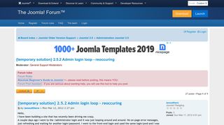 {temporary solution} 2.5.2 Admin login loop - reoccuring - Joomla ...