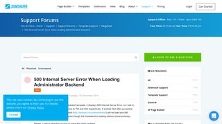 500 Internal Server Error when loading administrator backend ...