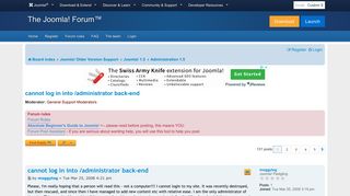 cannot log in into /administrator back-end - Joomla! Forum ...