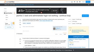 joomla 3. back end administrator login not working - continue loop ...