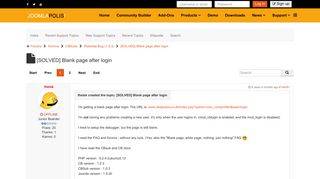 [SOLVED] Blank page after login - Joomlapolis Forum