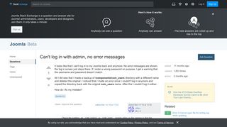 joomla 3.x - Can't log in with admin, no error messages - Joomla ...