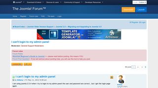 i can't login to my admin panel - Joomla! Forum - community, help ...