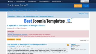 Is it possible to add Captcha to the login screen ?? - Joomla ...
