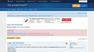 Login with ReCaptcha - Joomla! Forum - community, help and support