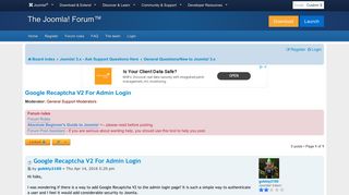 Google Recaptcha V2 For Admin Login - Joomla! Forum - community ...