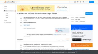 Captcha for Joomla Administrator Login Panel - Stack Overflow