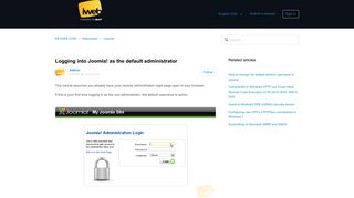 Logging into Joomla! as the default administrator – KB.IWEB.COM