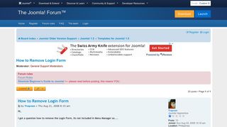 How to Remove Login Form - Joomla! Forum - community, help and support