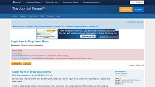 Login form in Drop down Menu - Joomla! Forum - community, help and ...