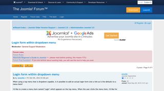 Login form within dropdown menu - Joomla! Forum - community, help ...