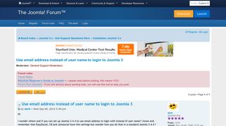 Use email address instead of user name to login to Joomla 3 ...