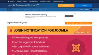 Login Notification for Joomla, by Ivane - Joomla Extension Directory