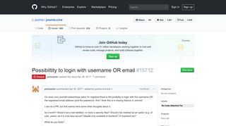 Possibiltity to login with username OR email · Issue #15712 · joomla ...