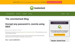 Encrypt any password in Joomla using MD5 - Joomlashack