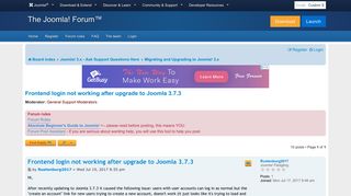 Frontend login not working after upgrade to Joomla 3.7.3 - Joomla ...
