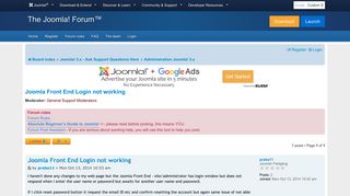 Joomla Front End Login not working - Joomla! Forum - community ...