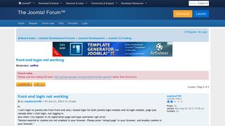 front end login not working - Joomla! Forum - community, help and ...