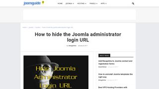 How to hide the Joomla administrator login URL - Joomguide