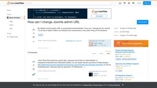 How can I change Joomla admin URL - Stack Overflow