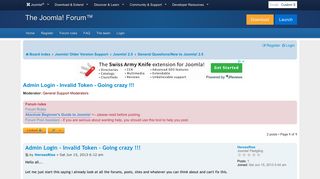 Admin Login - Invalid Token - Going crazy !!! - Joomla! Forum ...