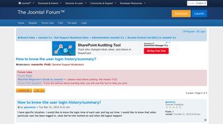 How to know the user login history/summary? - Joomla! Forum ...