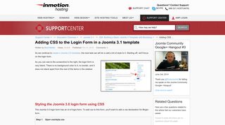 Adding CSS to the Login Form in a Joomla 3.1 template | InMotion ...