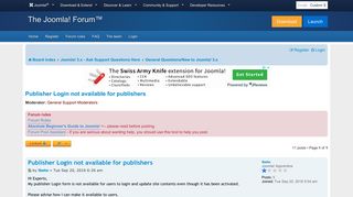 Publisher Login not available for publishers - Joomla! Forum ...