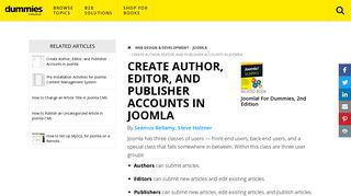 Create Author, Editor, and Publisher Accounts in Joomla - dummies