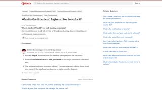 What is the front end login url for Joomla 3? - Quora