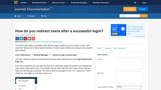 How do you redirect users after a successful login? - Joomla ...
