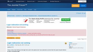 Login redirection not working - Joomla! Forum - community, help ...