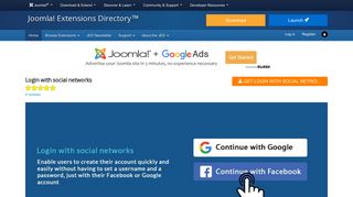 Login with social networks, by Christelle Olivier - Joomla Extension ...