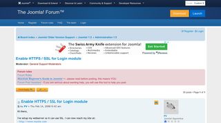 Enable HTTPS / SSL for Login module - Joomla! Forum - community ...