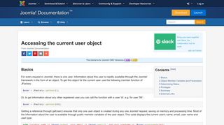 Accessing the current user object - Joomla! Documentation