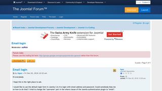 Email login - Joomla! Forum - community, help and support
