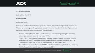 User Agreement Policy | JOOX