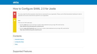 How to Configure SAML 2.0 for Jostle - Setup SSO - Okta