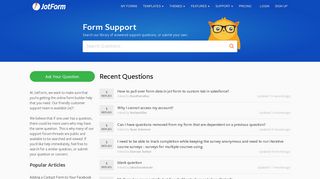 Form Support | JotForm Online Form Builder