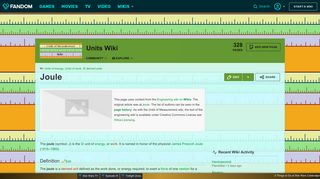 Joule | Units of Measurement Wiki | FANDOM powered by Wikia