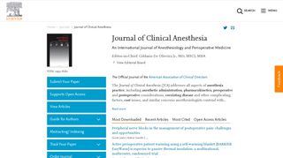 Journal of Clinical Anesthesia - Elsevier