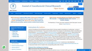 Instructions for Authors: Journal of Anesthesia and Clinical Research ...