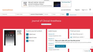Journal of Clinical Anesthesia | ScienceDirect.com