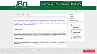 Journal of Restorative Dentistry : Instructions for authors - J Res Dent