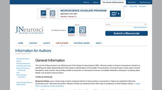 Information for Authors | Journal of Neuroscience
