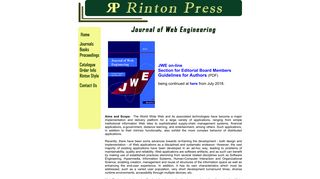 Journal of Web Engineering - Rinton Press - Publisher in Science and ...