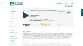 Emerald | International Journal of Web Information Systems information