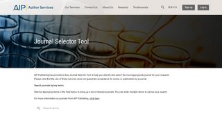 Journal selector tool - AIP Author Services